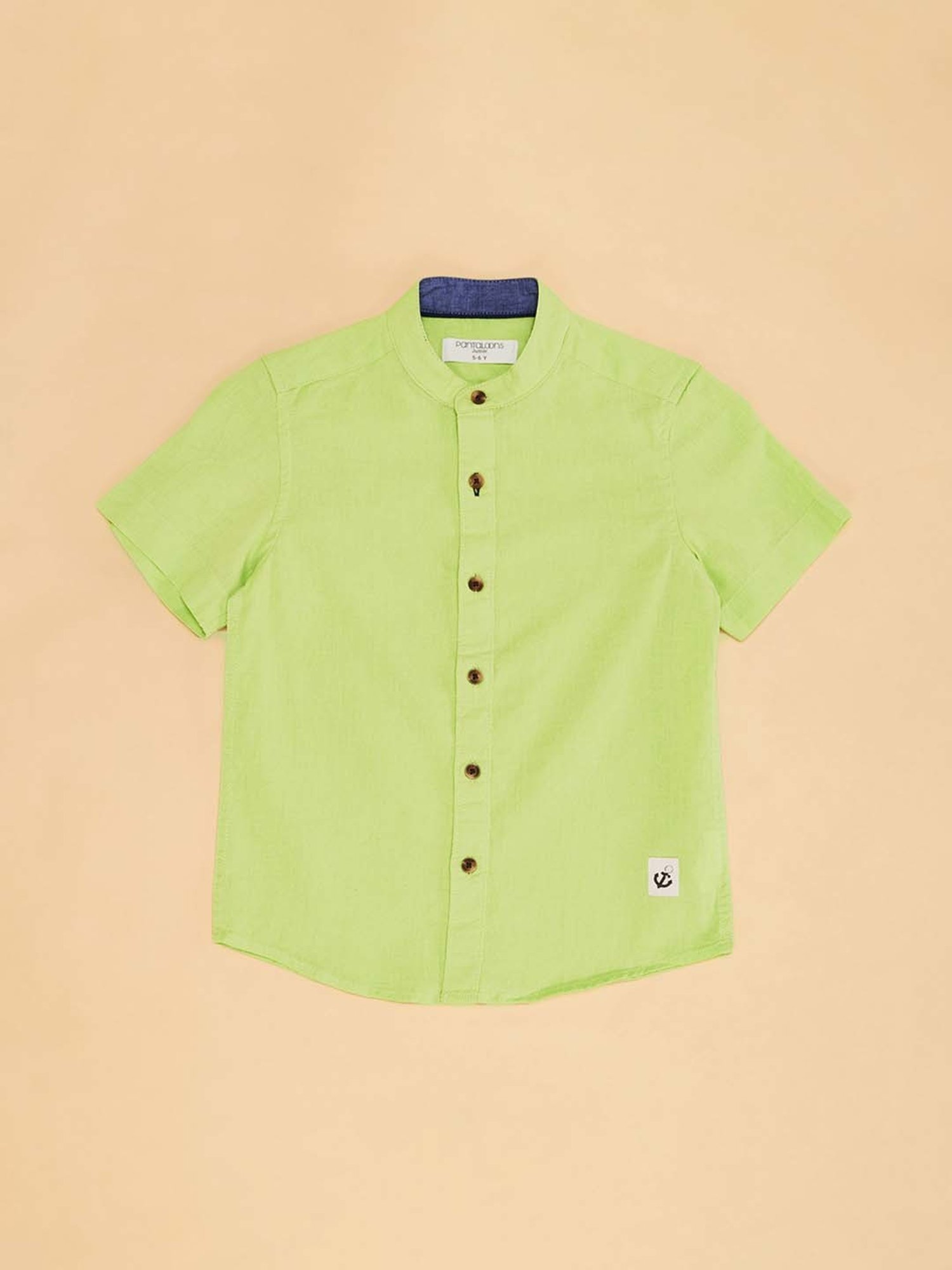 Mothercare Kids Blue Cotton Self Pattern Full Sleeves Shirt