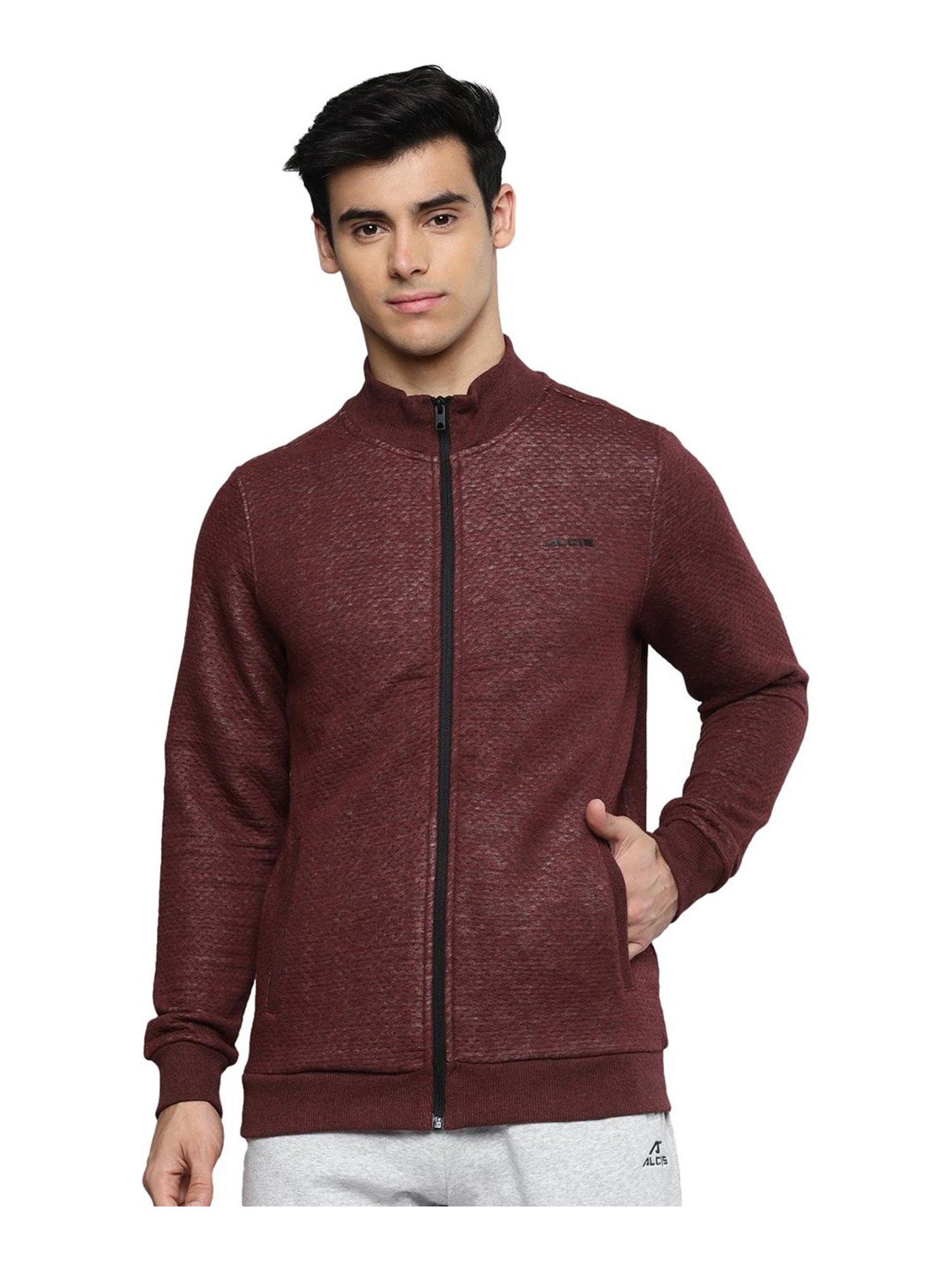 ALCIS Maroon Mock Collar Sweatshirt