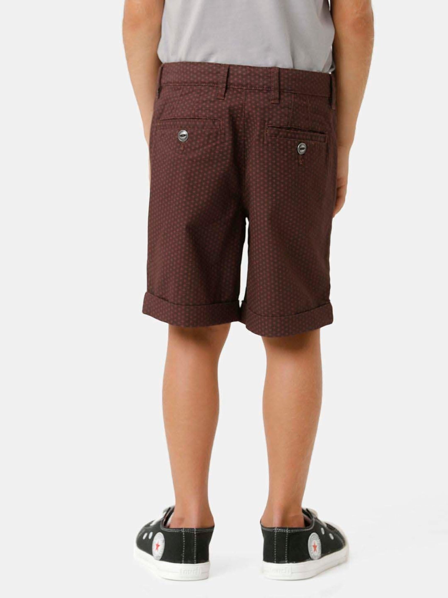 Kate & Oscar Kids Brown Cotton Printed Shorts