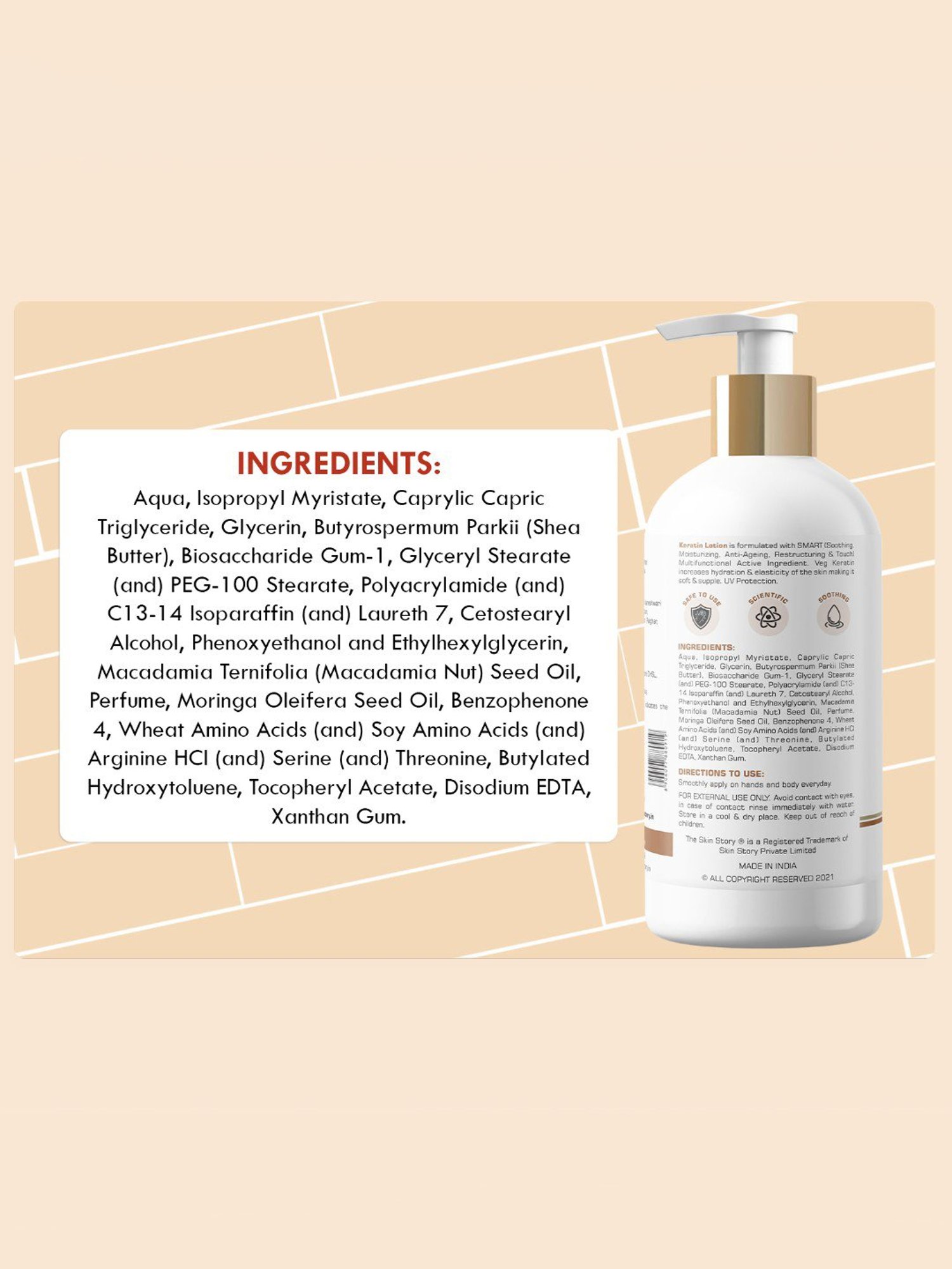 The Skin Story Vitamin E & Shea Butter Keratin Moisturizing & Nourishing Body Lotion - 280 ml