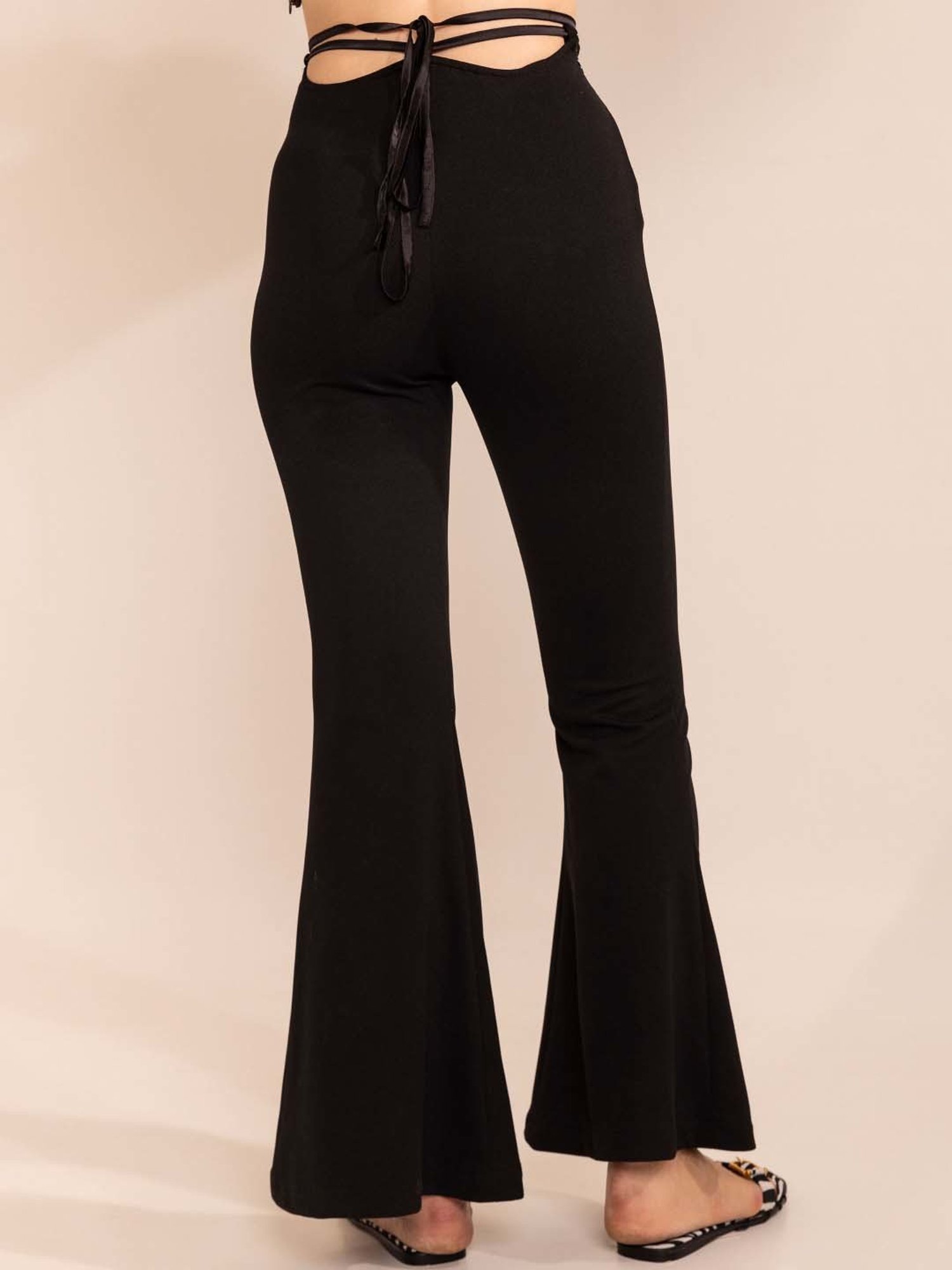 KAORI BY SHREYA AGARWAL Black High Rise Bootcut Trousers