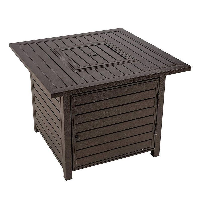 Square Fire Pit With Hammered Brown Finish 32" - Legacy Heating