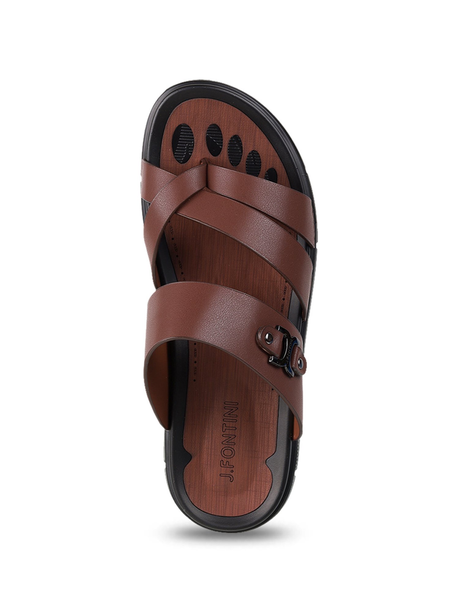 J.Fontini by Mochi Men's Brown Toe Ring Sandals