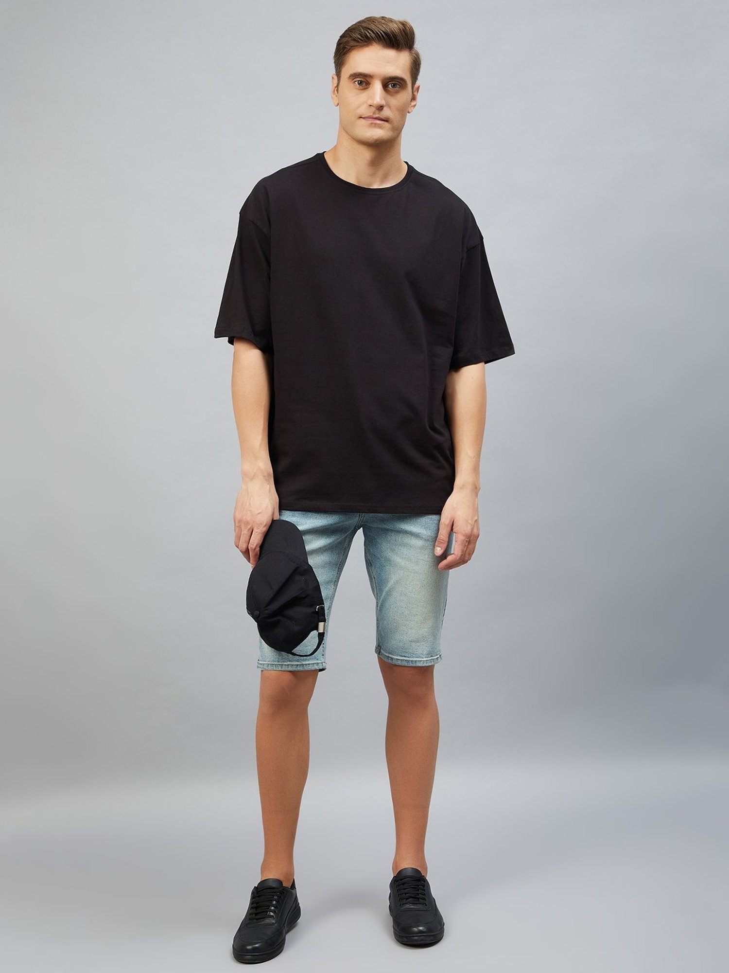 CHIMPAAANZEE Black Loose Fit Oversized Crew T-Shirt