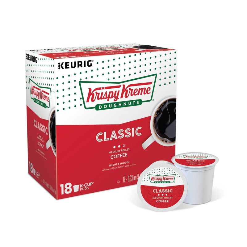 Krispy Kreme Doughnuts Classic Keurig K-Cup Coffee Pods - Medium Roast - 18ct