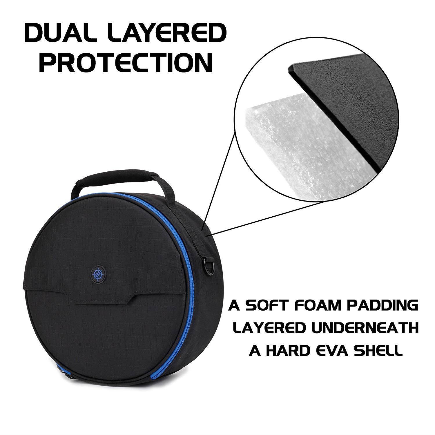ENHANCE Gaming Headset Case for Wired & Bluetooth Wireless Headphones - Rigid & Padded Protection, Accessory Storage, Shoulder Strap & Rugged Carrying Handle - Travel Friendly Esports Design - Blue