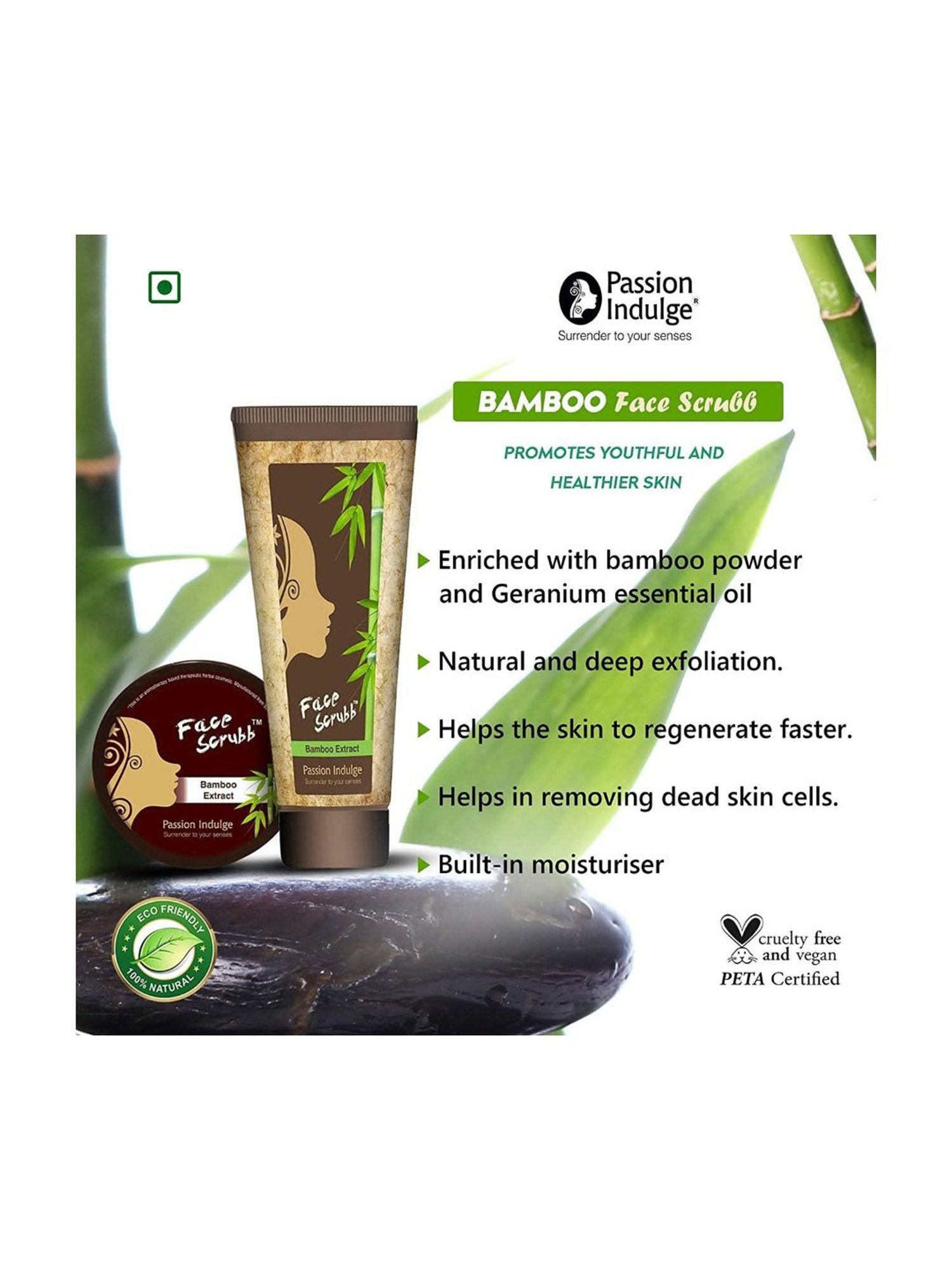 Passion Indulge Bamboo Face Scrub - 250 gm
