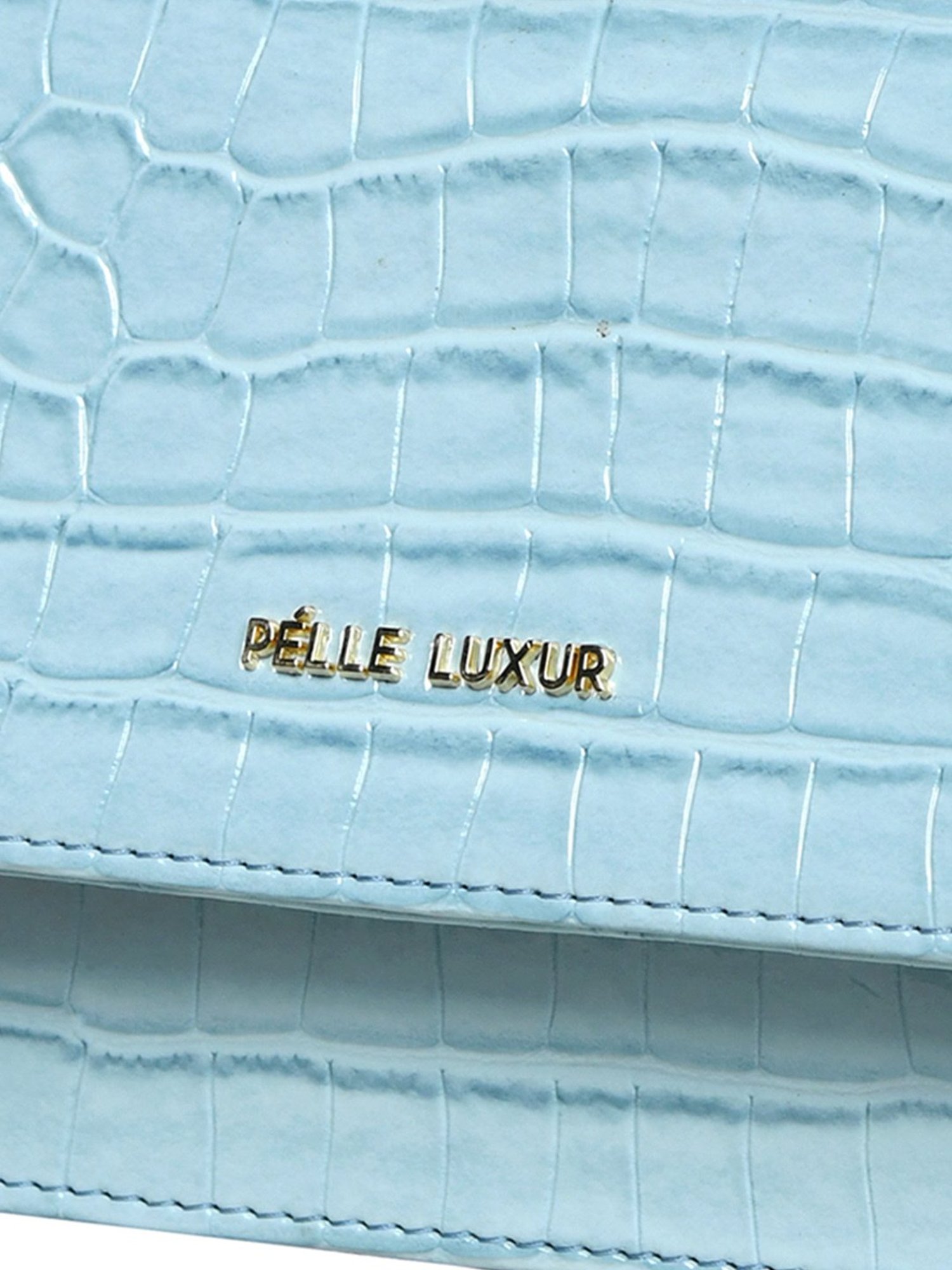 PELLE LUXUR Arctic Blue Animal Effect Small Shoulder Bag