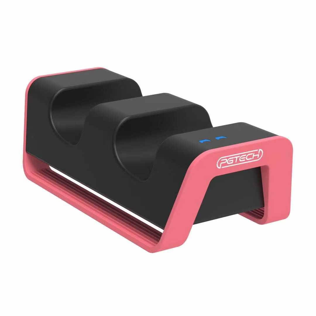 PGTECH GP-502 PS5 Wireless Gamepad Charger Playstation5 Controller Dual Charger Stand with LED Light Contact Conversion Head-White