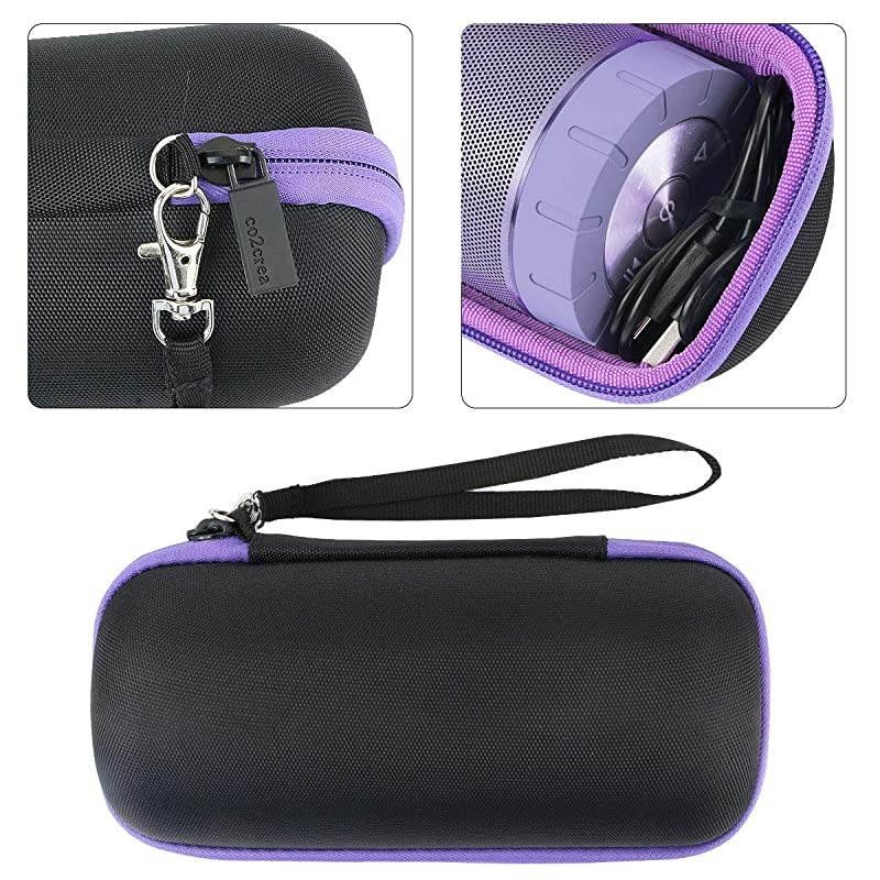Hard Travel Case for COMISO Waterproof Bluetooth Speakers Outdoor Wireless Portable Speaker Black Case + Inside Lavender