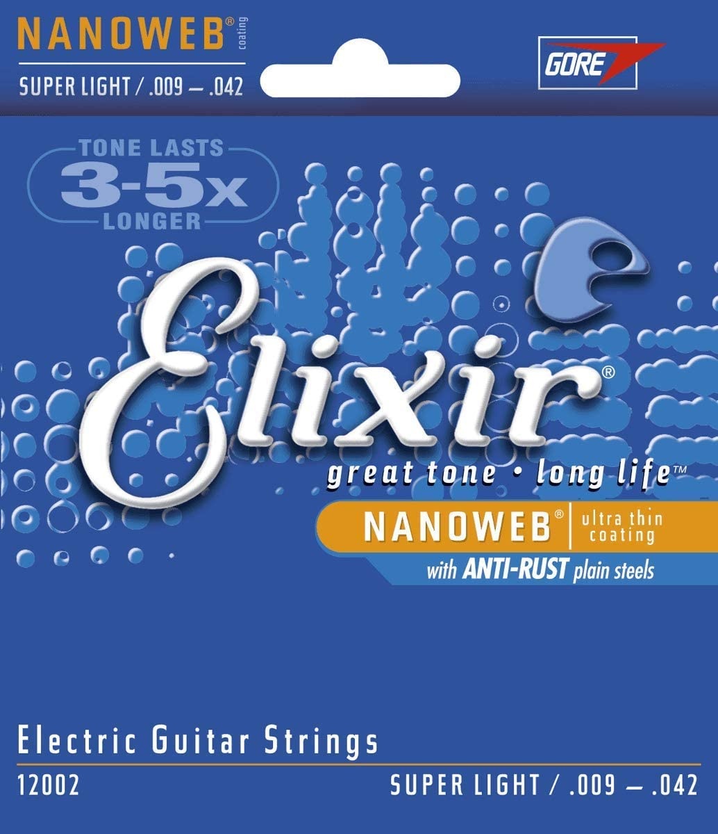 Elixir 12002 Super Lt NanoWeb El Guitar Strings 9-42