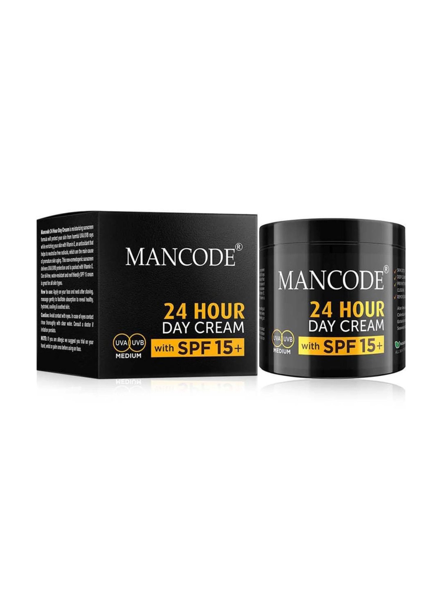 Mancode 24 Hours Day Cream with SPF 15+ - 100 gm