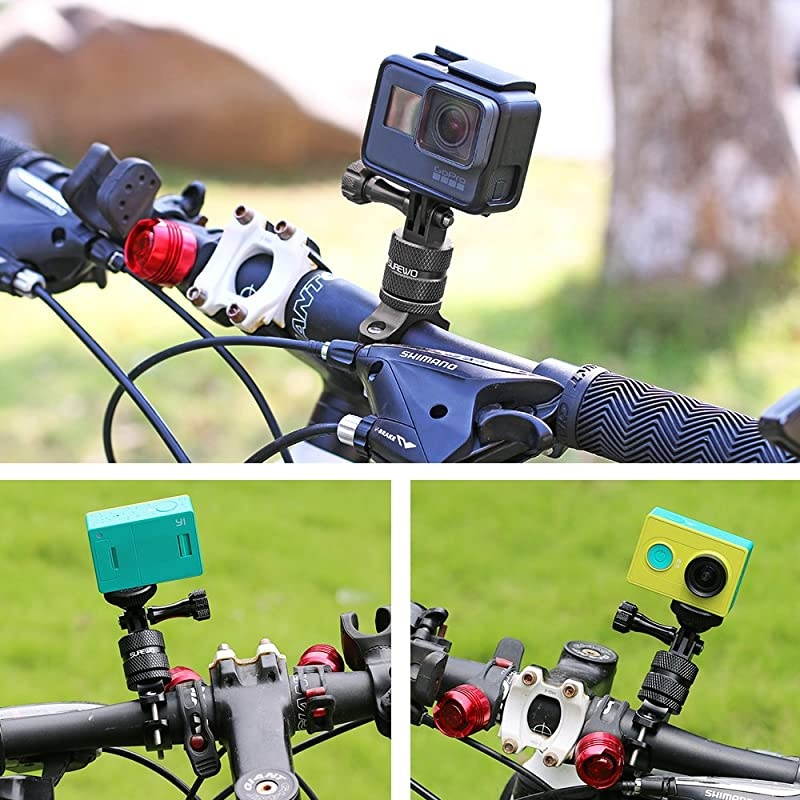 Bike Handlebar Mount360 Degrees Rotation Aluminum Bicycle Seatpost Mount Compatible with GoPro Hero 872018 6 5 Black4 Session4 Silver3+DJI Osmo ActionAKASOYICampark and More