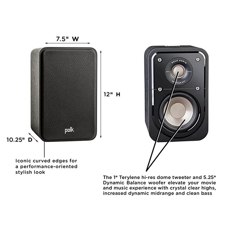 Signature Series S35 Center Channel Speaker (6 Drivers) | Detachable Magnetic Grille,Black & Signature Series S15 Bookshelf Speakers | Detachable Magnetic Grille (Pair)