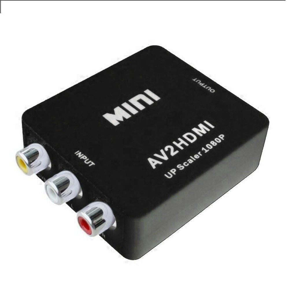 to AV Converter to RCAto AV 1080P to 3RCA CVBS AV Composite Video Audio Converter Adapter Supports PALNTSC with USB Charge Cable for PC Laptop HDTV DVD to AV Black