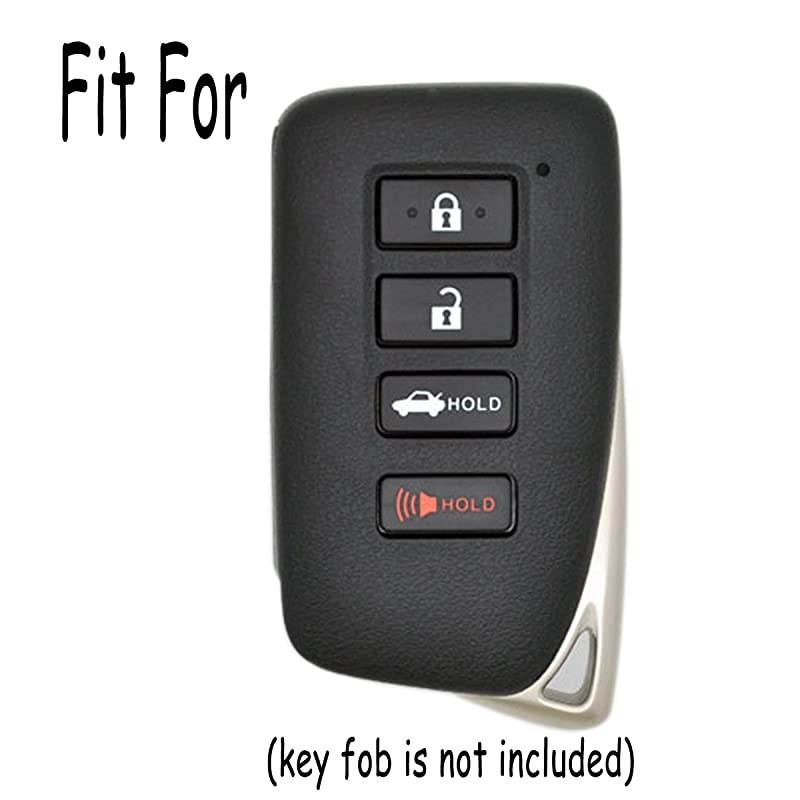2Pcs Rubber 4buttons Smart Key Fob Full Protector Remote Skin Cover Case Keyless Jacket for Lexus 2018 NX300h 2018-2013 ES350 GS350 2016-2013 GS300h GS450h Black