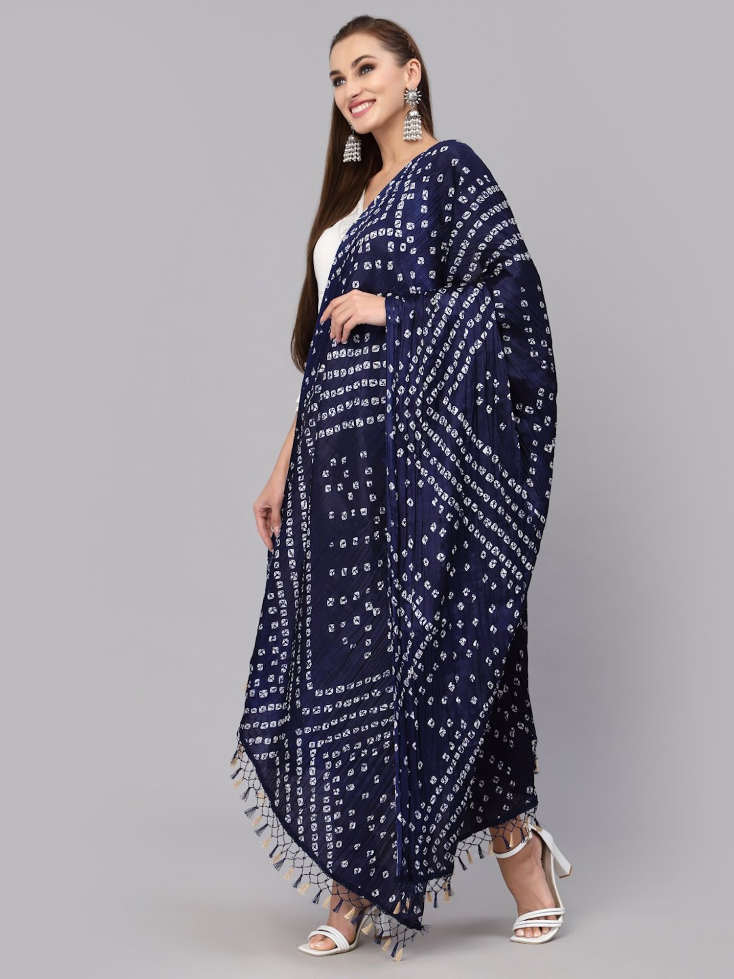 Stylum Navy Printed Dupatta