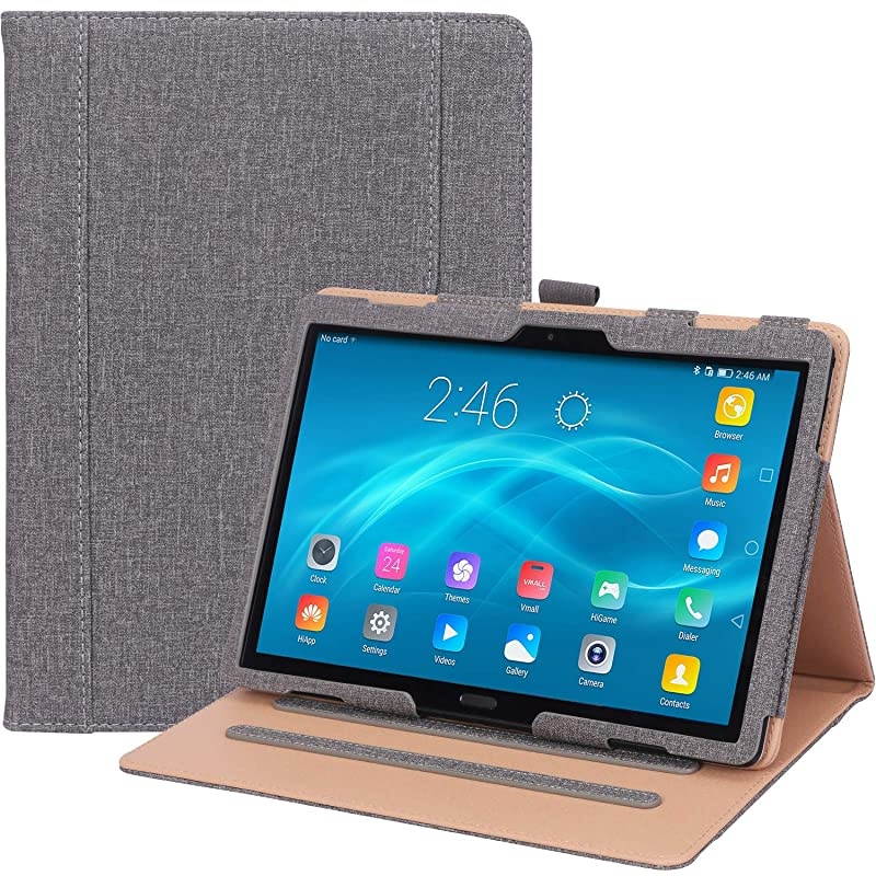 Lenovo Tab P10 M10 M10 HD 101 Case Leather Protective Stand Folio Case Cover for Lenovo Tab P10 TBX705F TBX705L M10 HD TBX505F TBX505L M10 TBX605F TBX605L 101 Tablet Grey