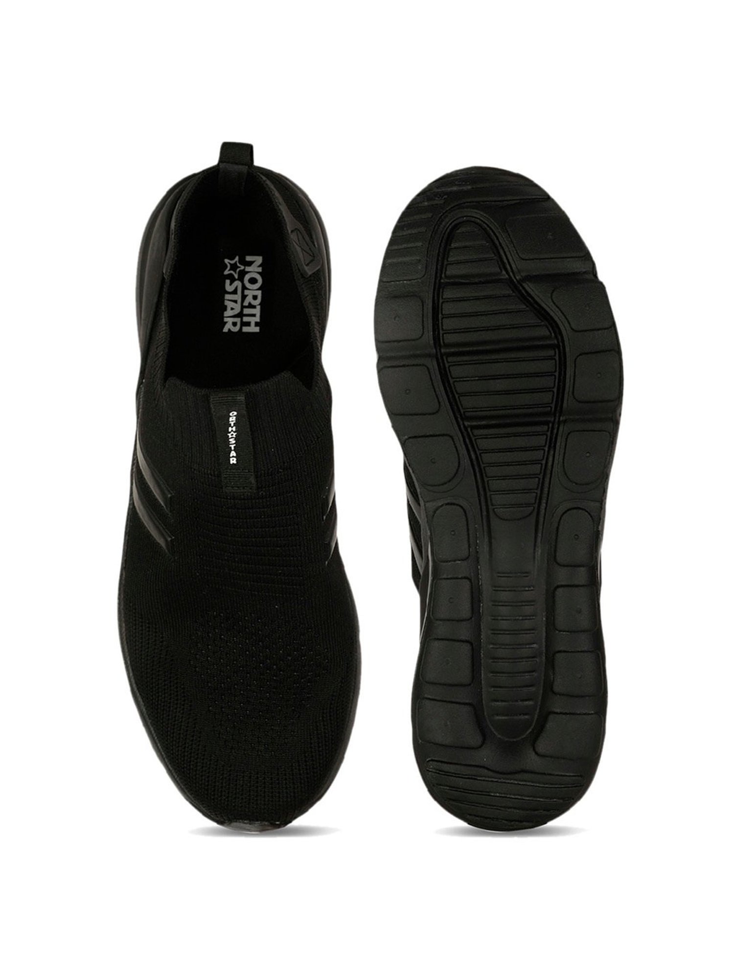 North Star by Bata Men's Black Walking Shoes