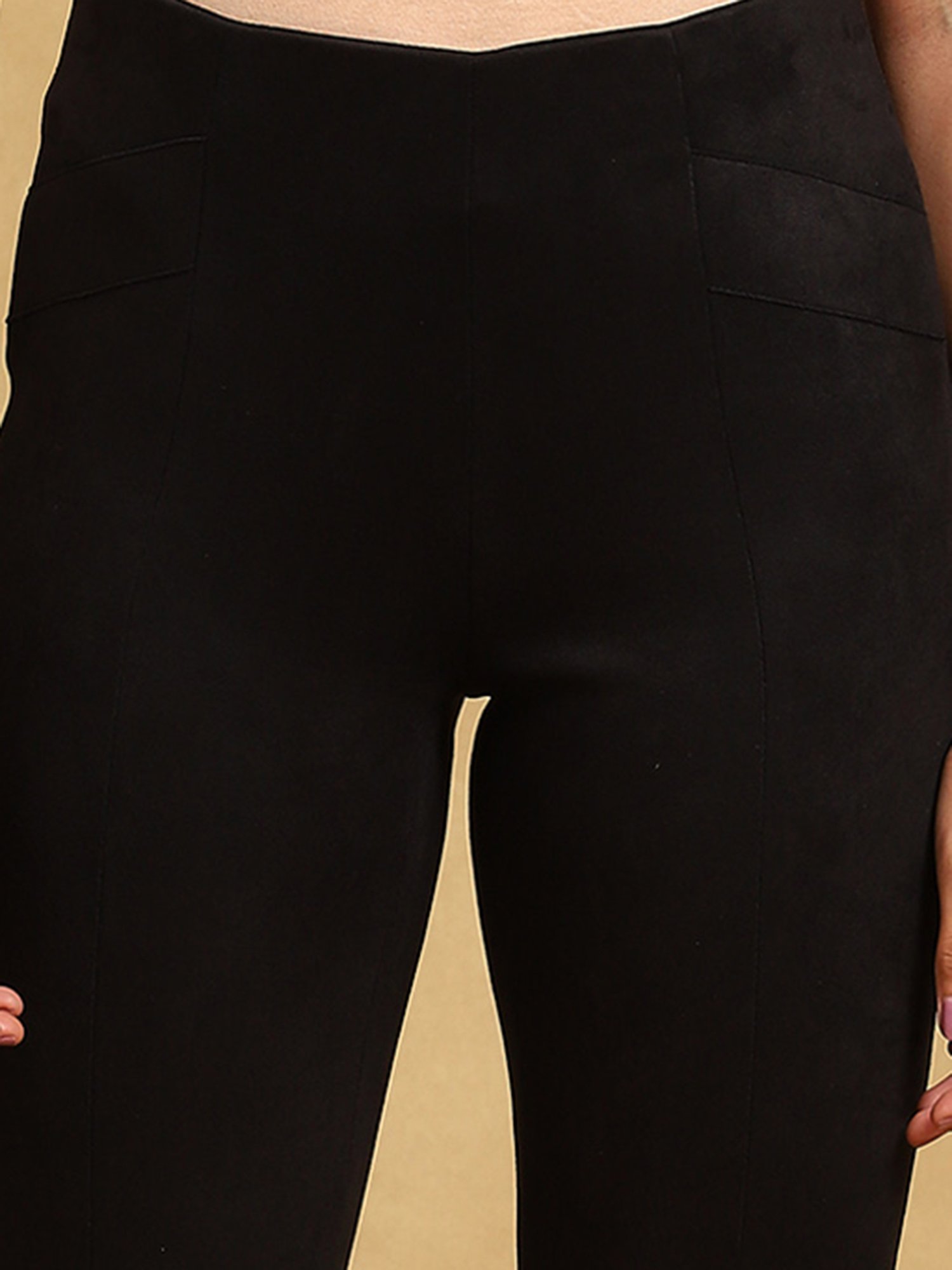 Label Ritu Kumar Black Loose Fit Treggings