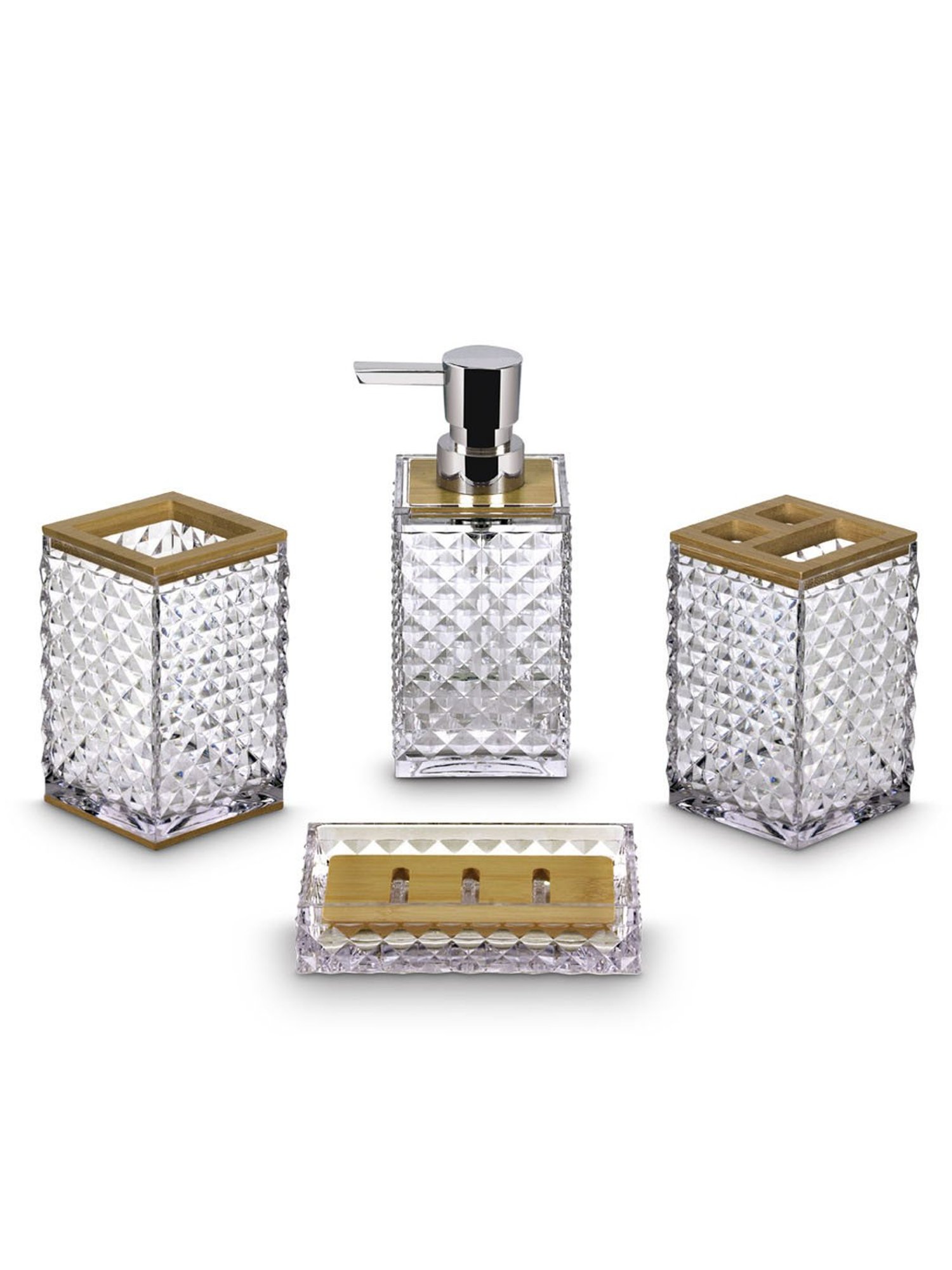 Freelance Transparent SAN material (Styrene Acrylonitrile) Set of 4 Bathroom Accessories