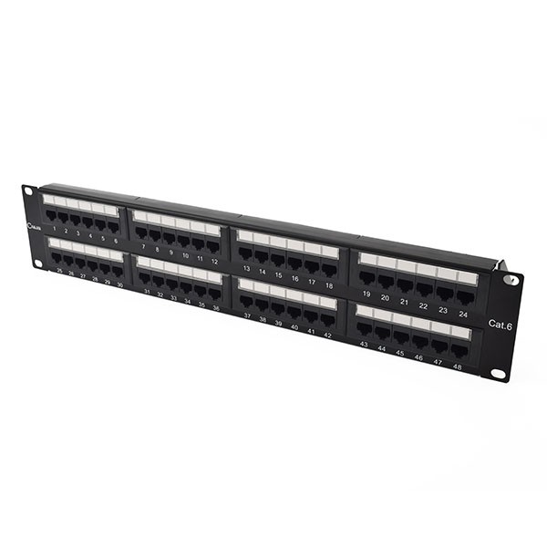 NewYork Cables 48 Port Cat6 RJ45 Patch Panel Rackmount 2U Cat6 110 T568A/B 19 Inch Patch Panel RJ45 Ethernet Network 550Mhz