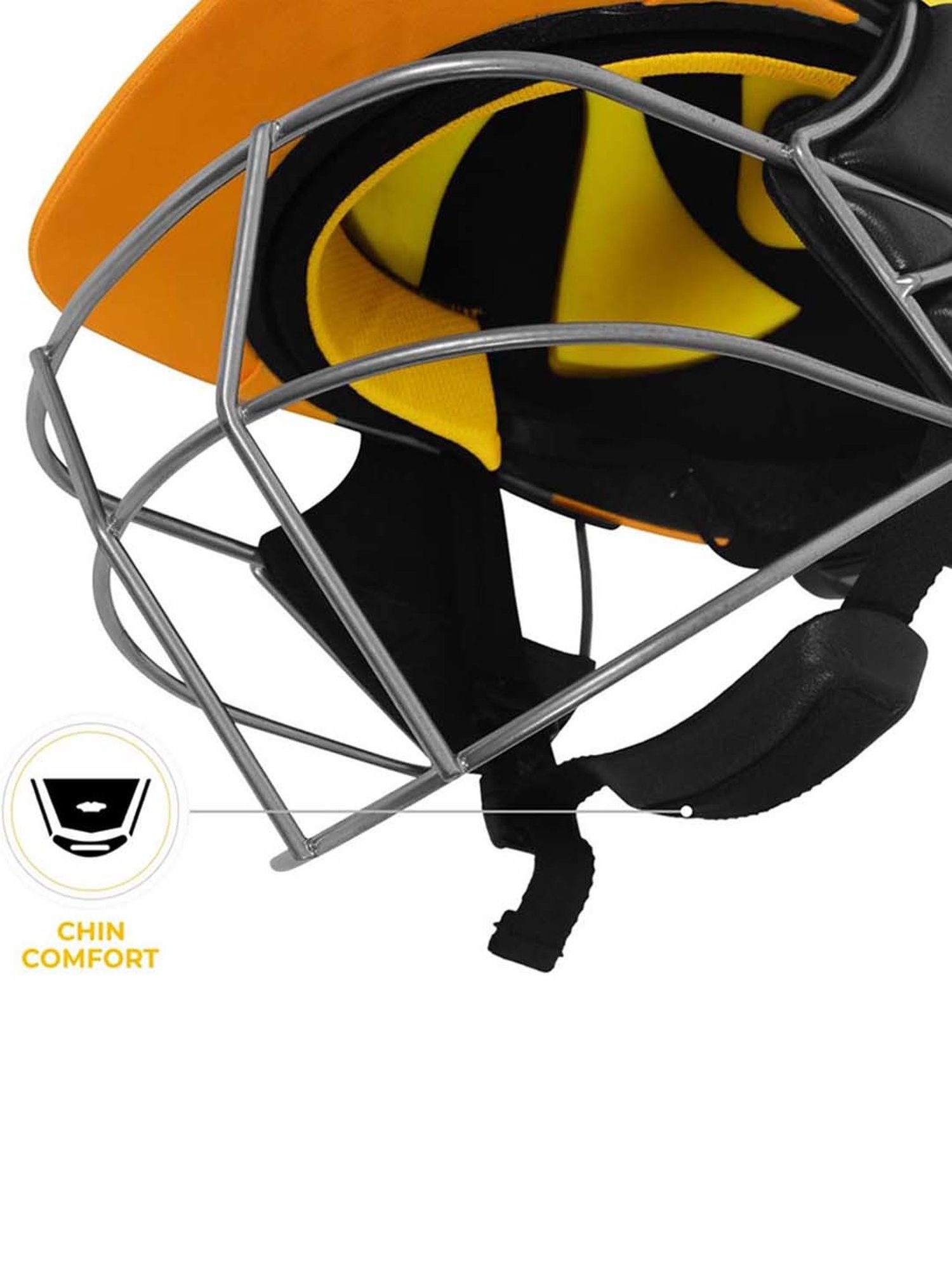 DSC AVENGER PRO Premium Cricket Helmet Fixed Spring Steel Grill, Back Support Strap Size - S