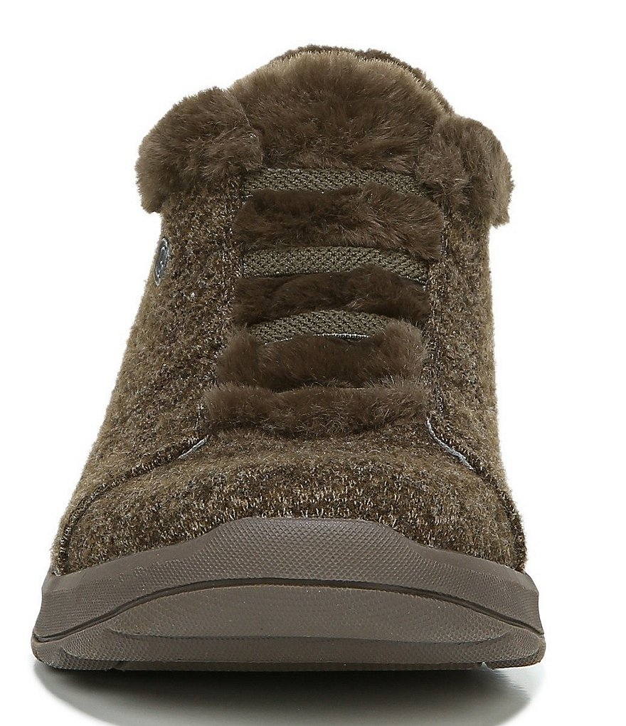 Bzees Premium Golden Brown Faux Fur Lined Washable Wedge Booties