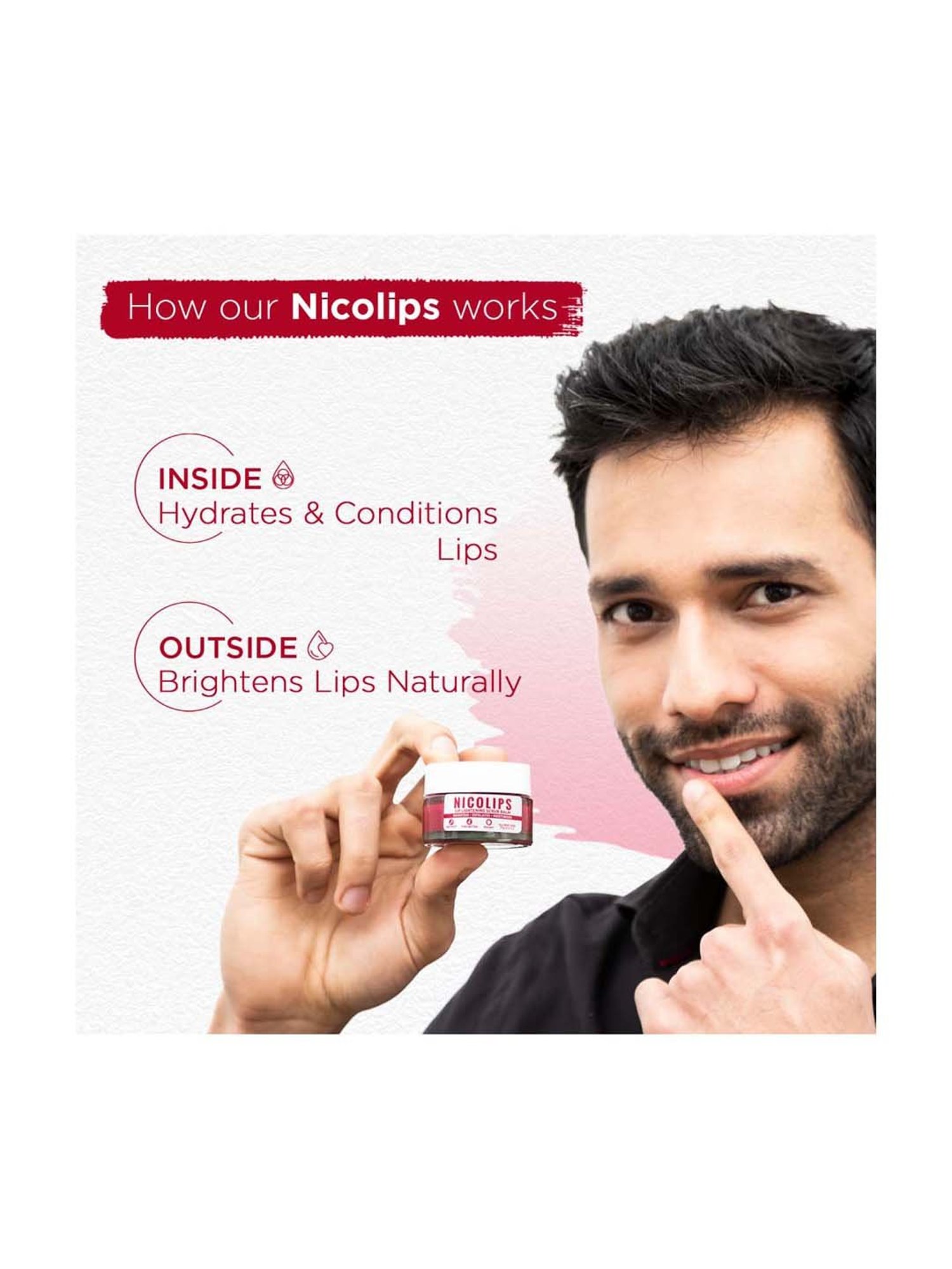 Bella Vita Organic NicoLips Lightening and Brightening Lips scrub for Men and Women - 20 gm