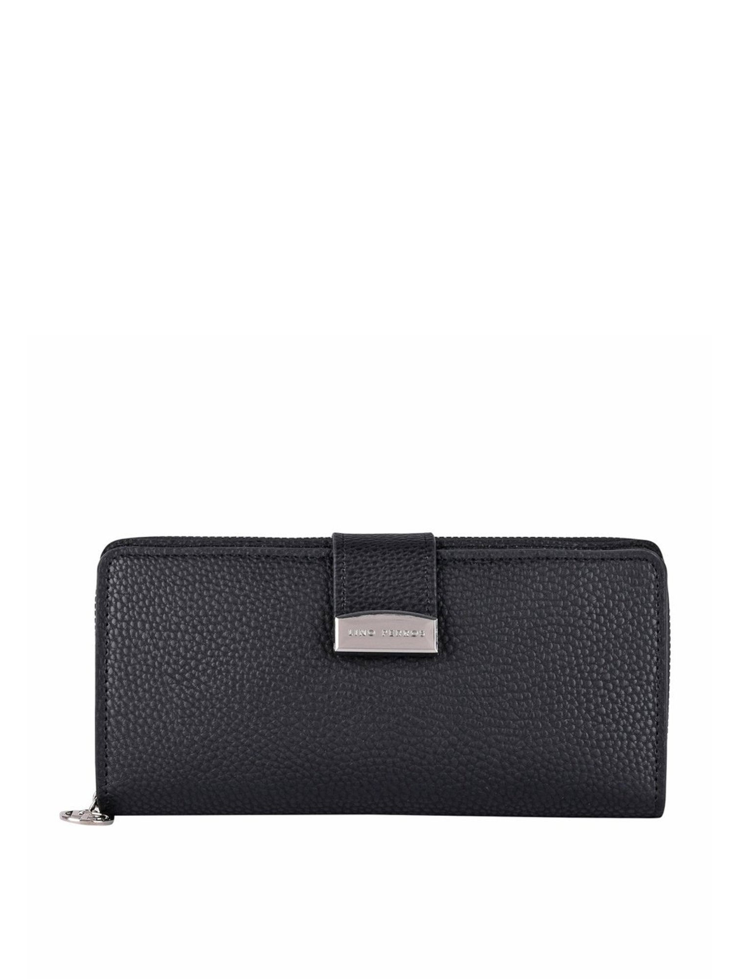 Lino Perros Black Solid Bi-Fold Wallet for Women