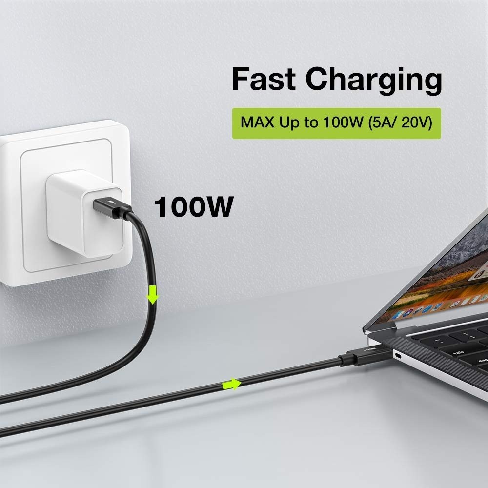 Thunderbolt 3 Cable 5ft (USB-C to USB-C) BrexLink 40Gbps Data Transfer/ 100W 5A Charging/ 5K@60Hz Type-C Compatible with External SSD eGpu USB-C Docking Station MacBook (Black)