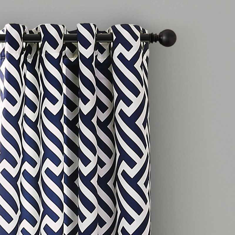 84"x52" Set fo 2 xGiovana Room Darkening Window Curtain Panels Navy - Lush Décor