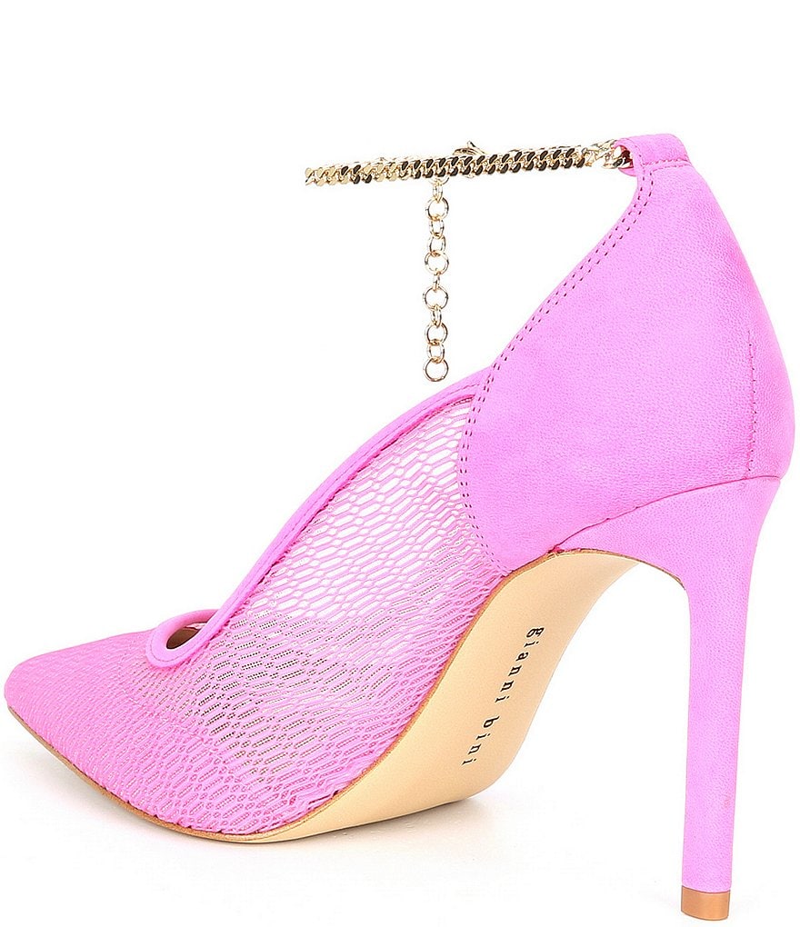 Gianni Bini Sisson Mesh Ankle Chain Pumps