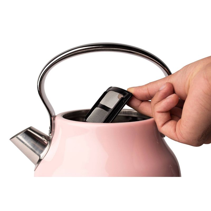 Heritage 1.7 Lt Stainless Steel Electric Kettle with Auto Shut-Off - Pink