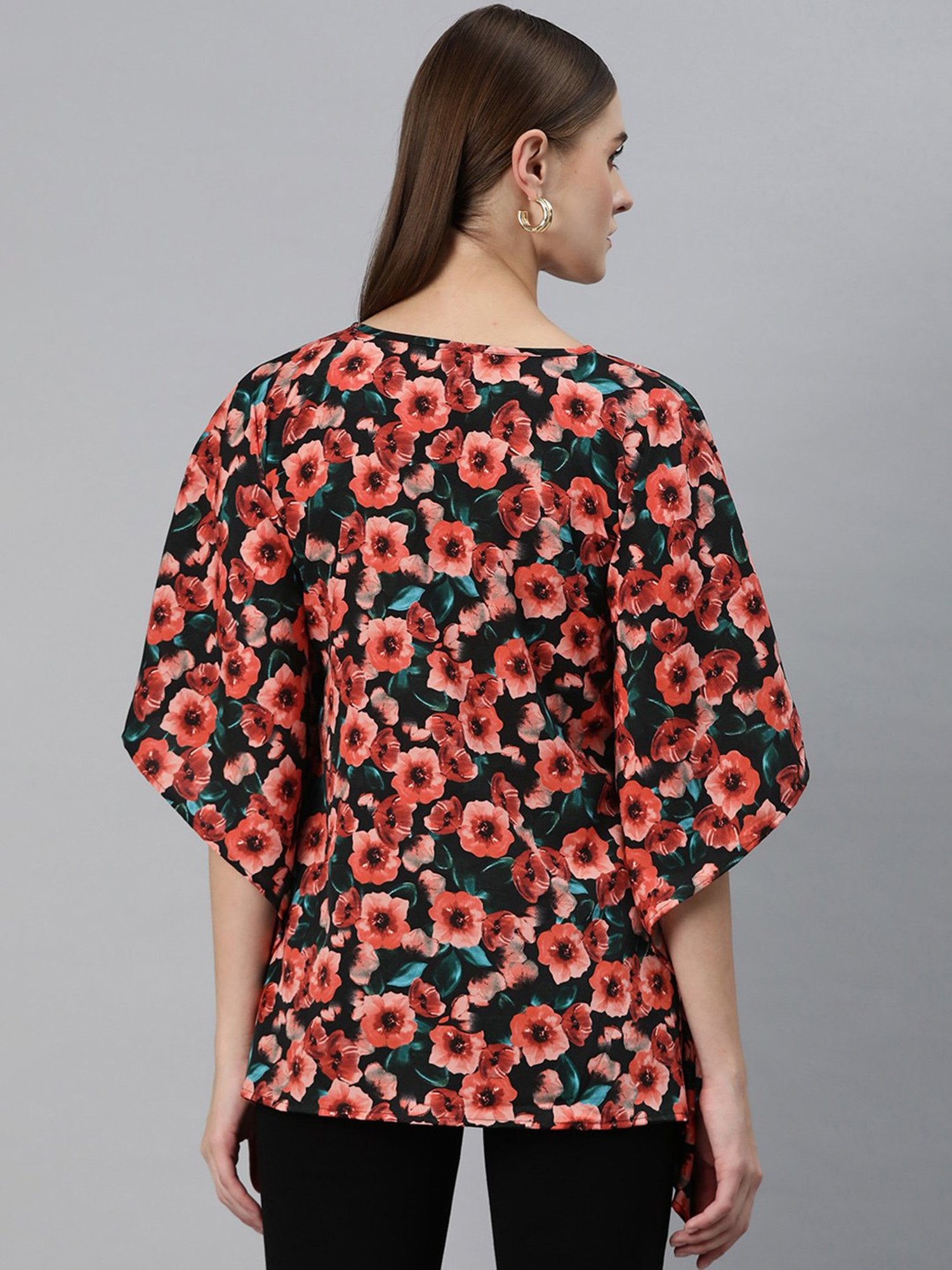 Cottinfab Multicolor Floral Print Kaftan Top