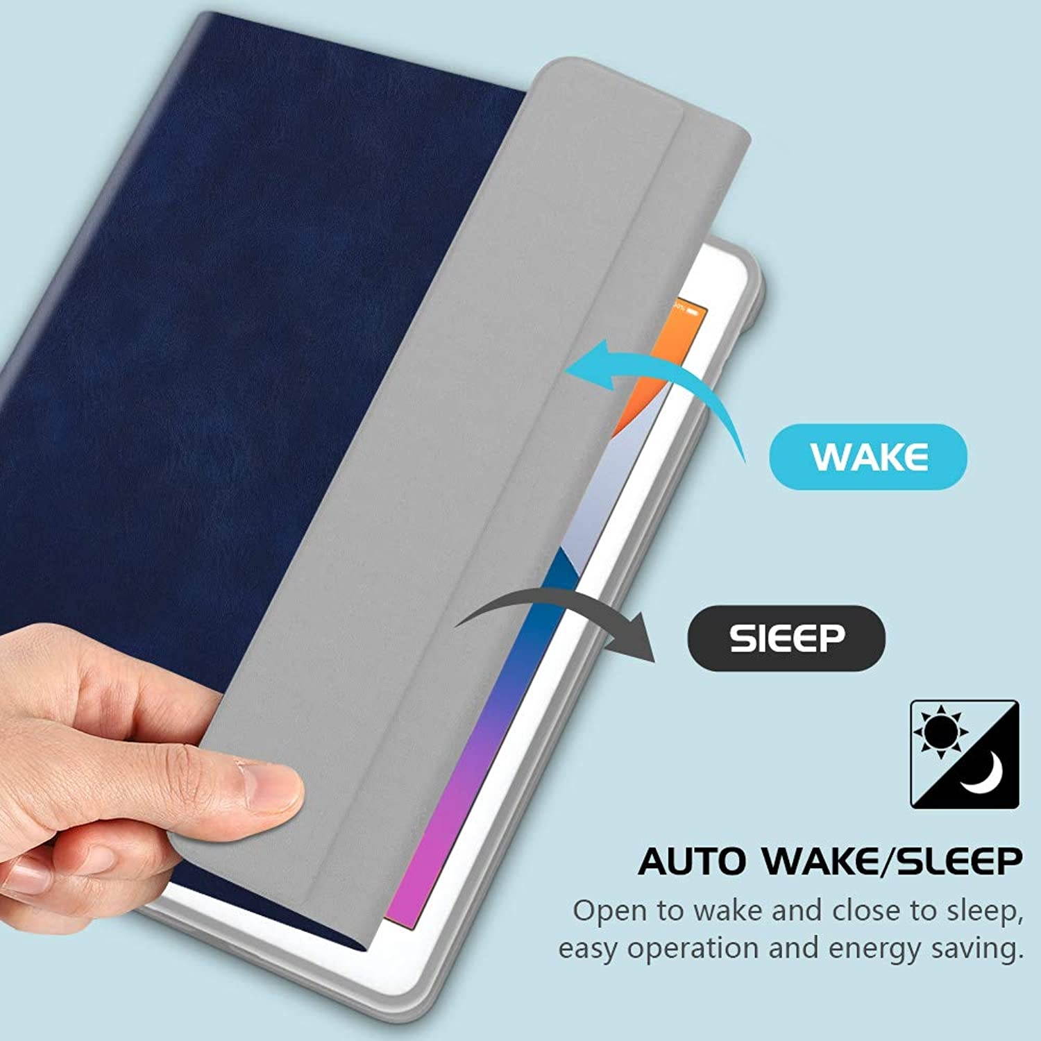 MoKo Keyboard Case for New iPad 10.2 2020/2019 (10.2 inch) with Apple Pencil Holder, Wireless Keyboard Cover Case for Apple New iPad 8th Generation 2020 & iPad 7th Generation 10.2" 2019 - Indigo