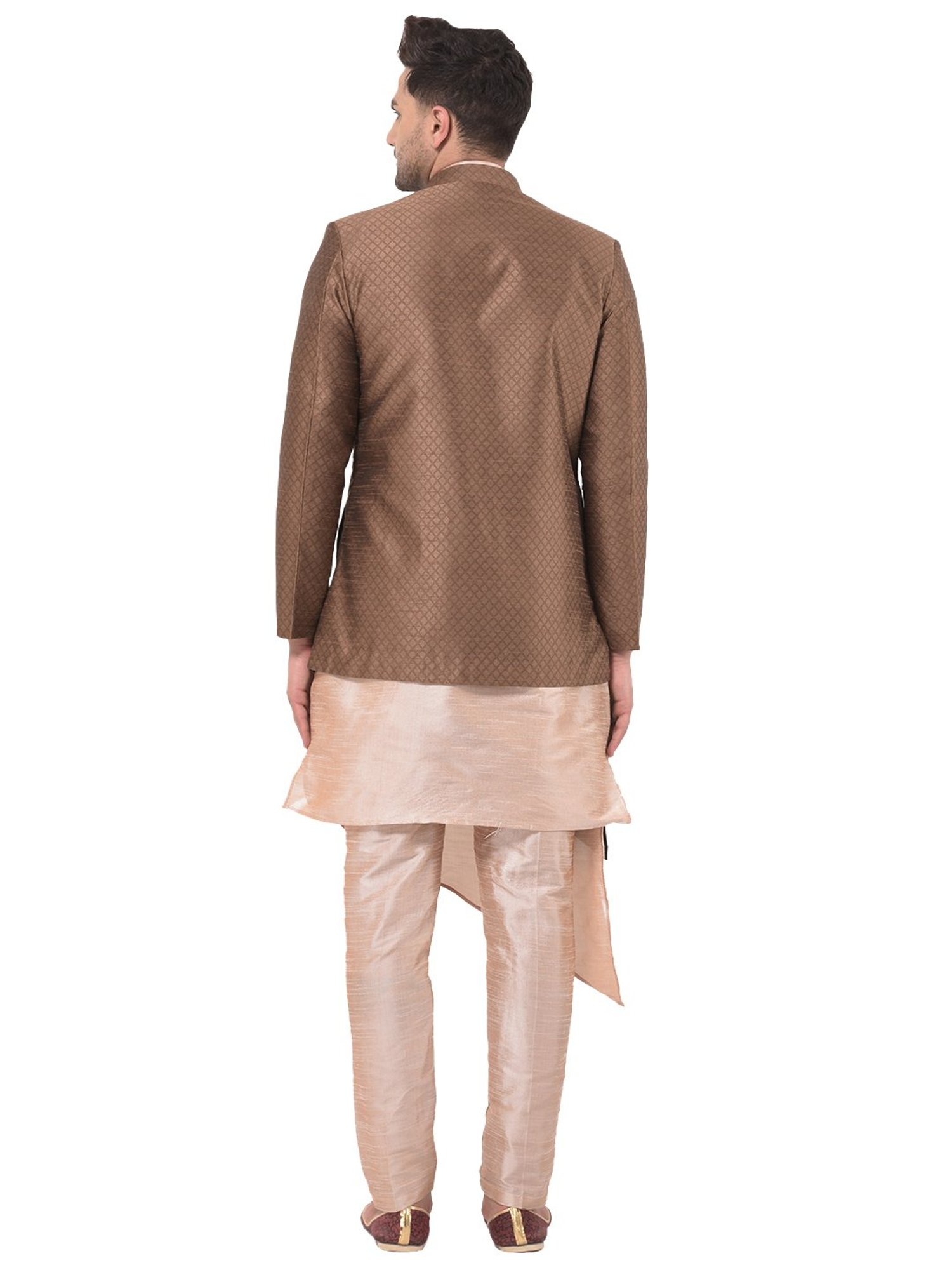 SG RAJASAHAB Brown Regular Fit Kurta Set
