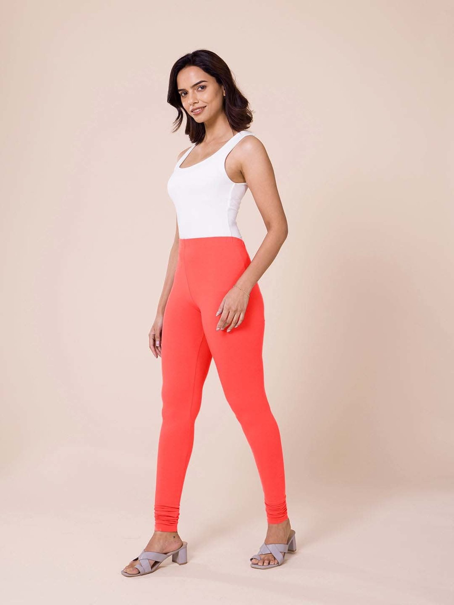 Go Colors! Coral Cotton Leggings
