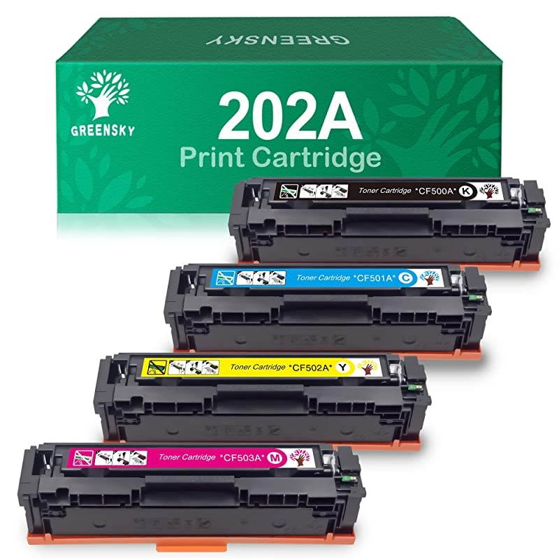 Compatible Toner Cartridge Replacement for HP 202A M281fdw CF500A for HP Laserjet Pro MFP M281fdw M254dw M281cdw M281dw M280nw CF501A CF502A CF503A Printer (BCMY, 4-Pack)
