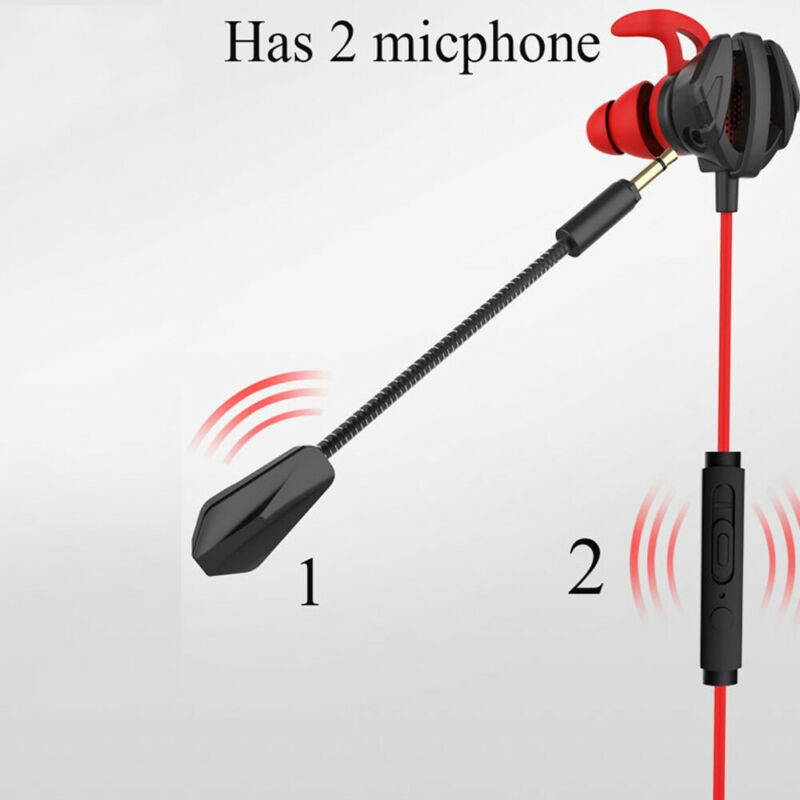 Vicabo G6 3.5mm In Ear Wired Gaming Headset, Stereo Earphone with Dual Controllable Mic for Switch PS4 Laptop - Black/Green