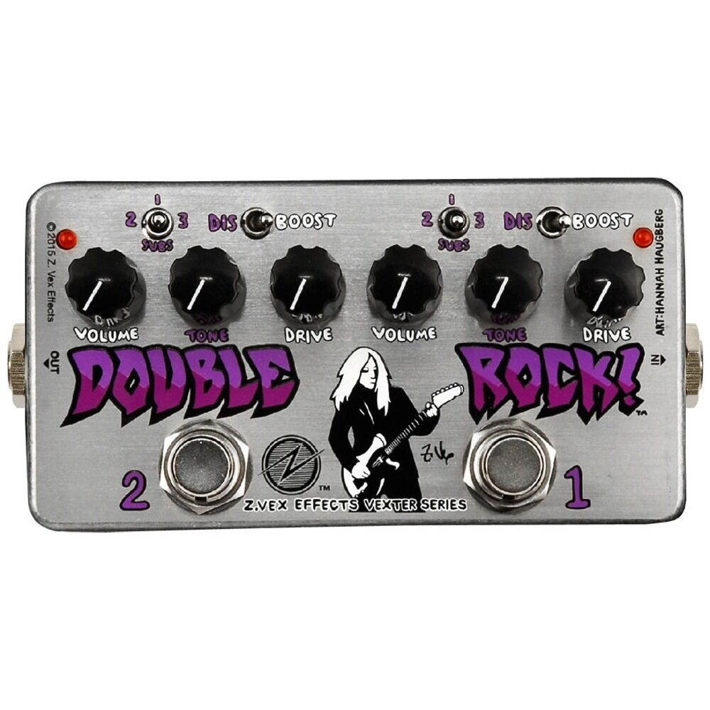 ZVEX Double Rock Vexter Series Dual Distortion/Boost Guitar Pedal w/ SUBS Switch
