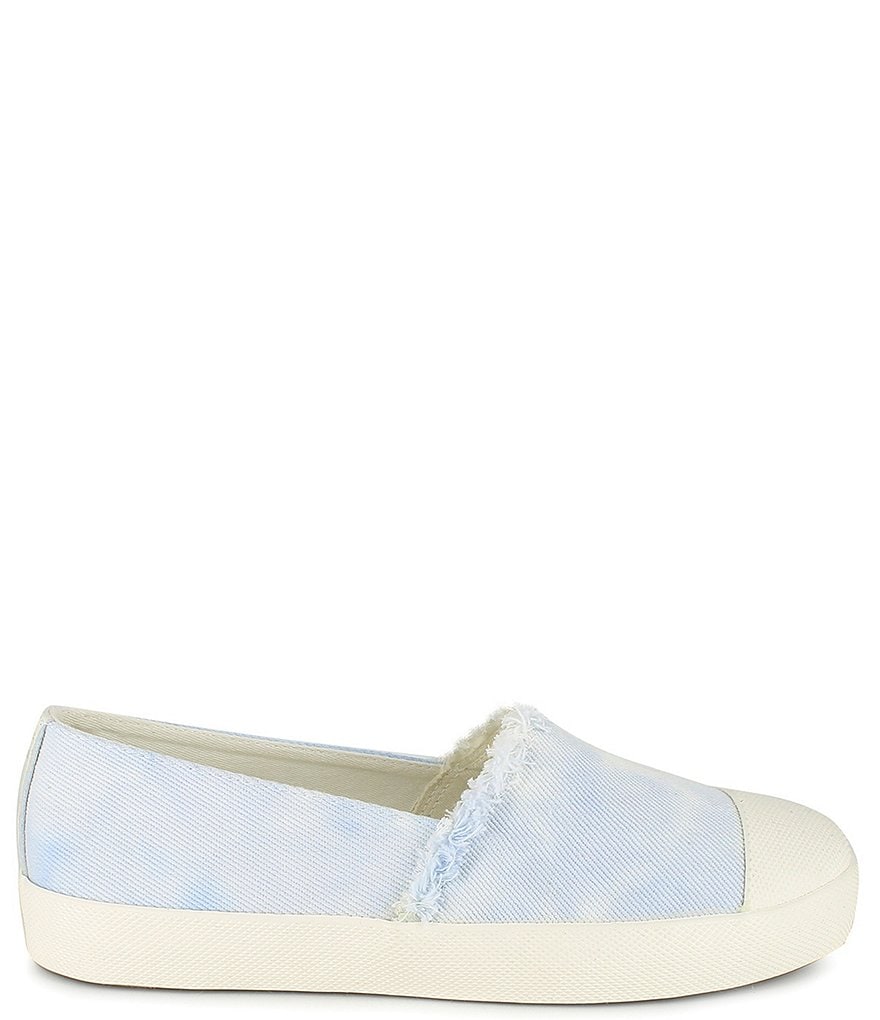 Splendid Aida Tie-Dye Print Canvas Fray Edge Slip-On Sneakers