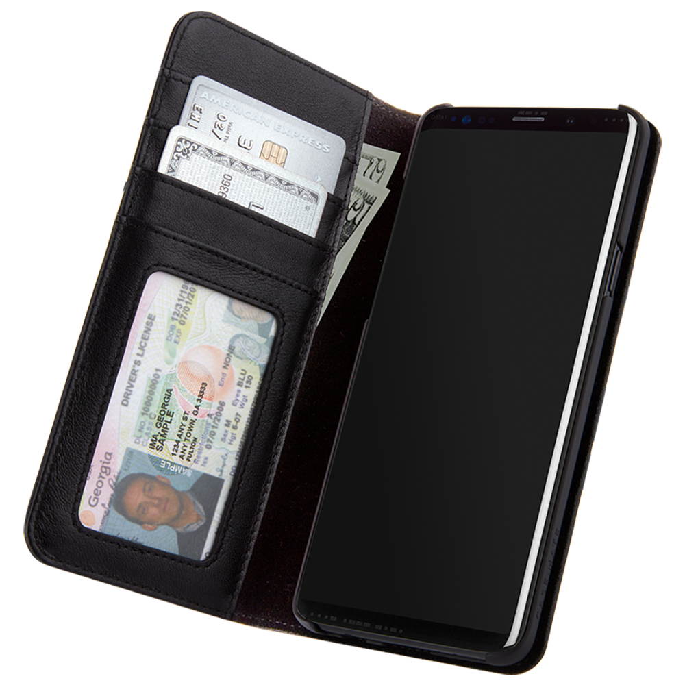 Case-Mate Wallet Folio Series Protective Case Cover for Galaxy S9 - Black