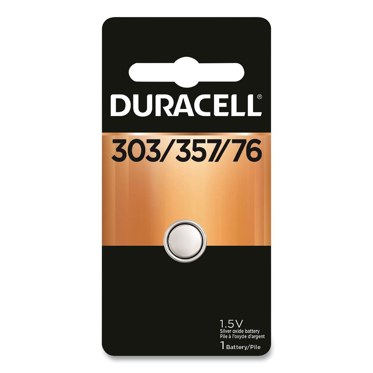 Duracell Button Cell Battery, 303/357, 1.5 V, 6/Box D303357PK