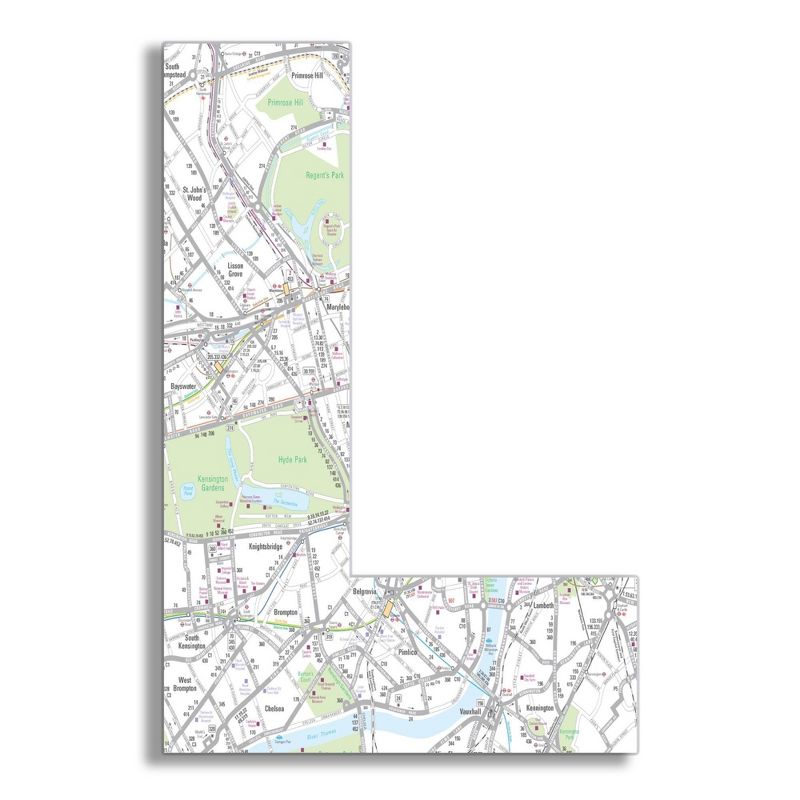 London Map 18 Inch Hanging Wooden J Initial (12"x18"x0.5") - Stupell Industries