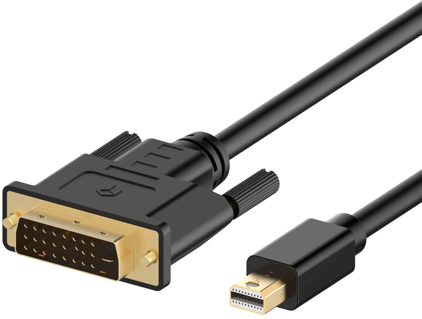 Rankie Mini DisplayPort (Mini DP) to DVI Cable Thunderbolt Port Compatible Gold Plated 6 Feet