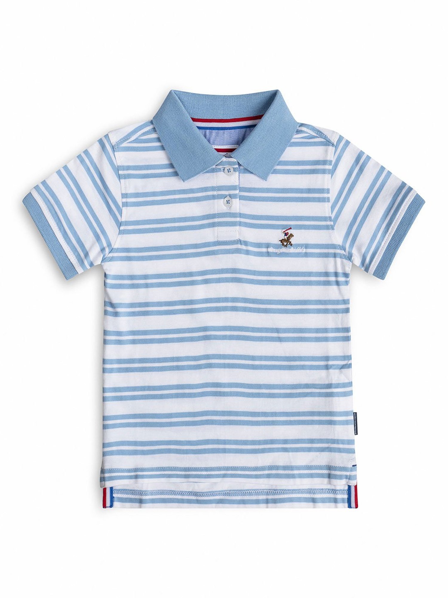 Beverly Hills Polo Club Kids Blue Striped Polo T-Shirt