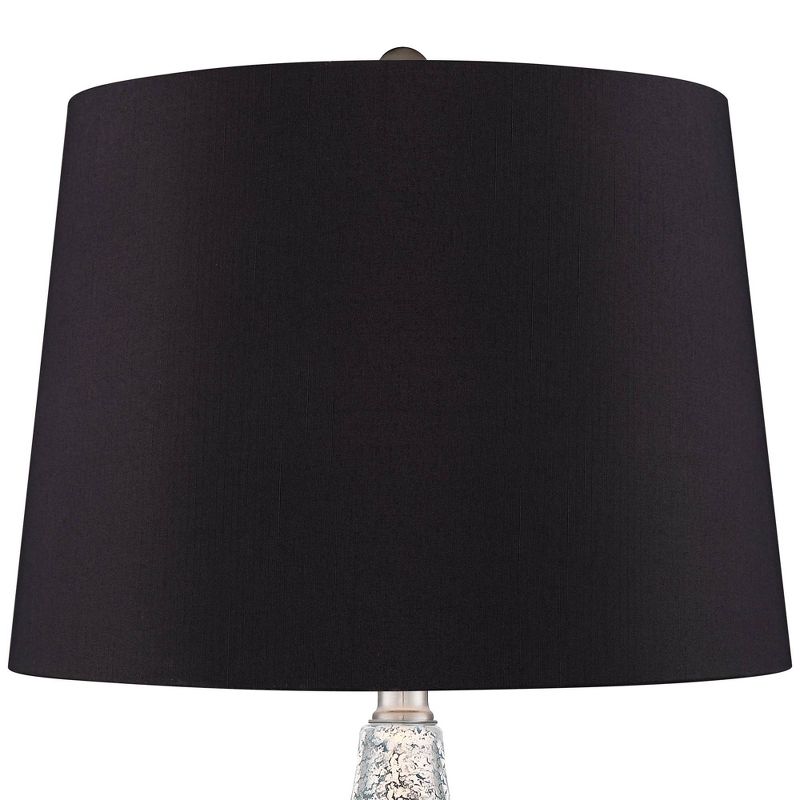 360 Lighting Castine Turquoise Glass Black Shade USB Table Lamps Set of 2