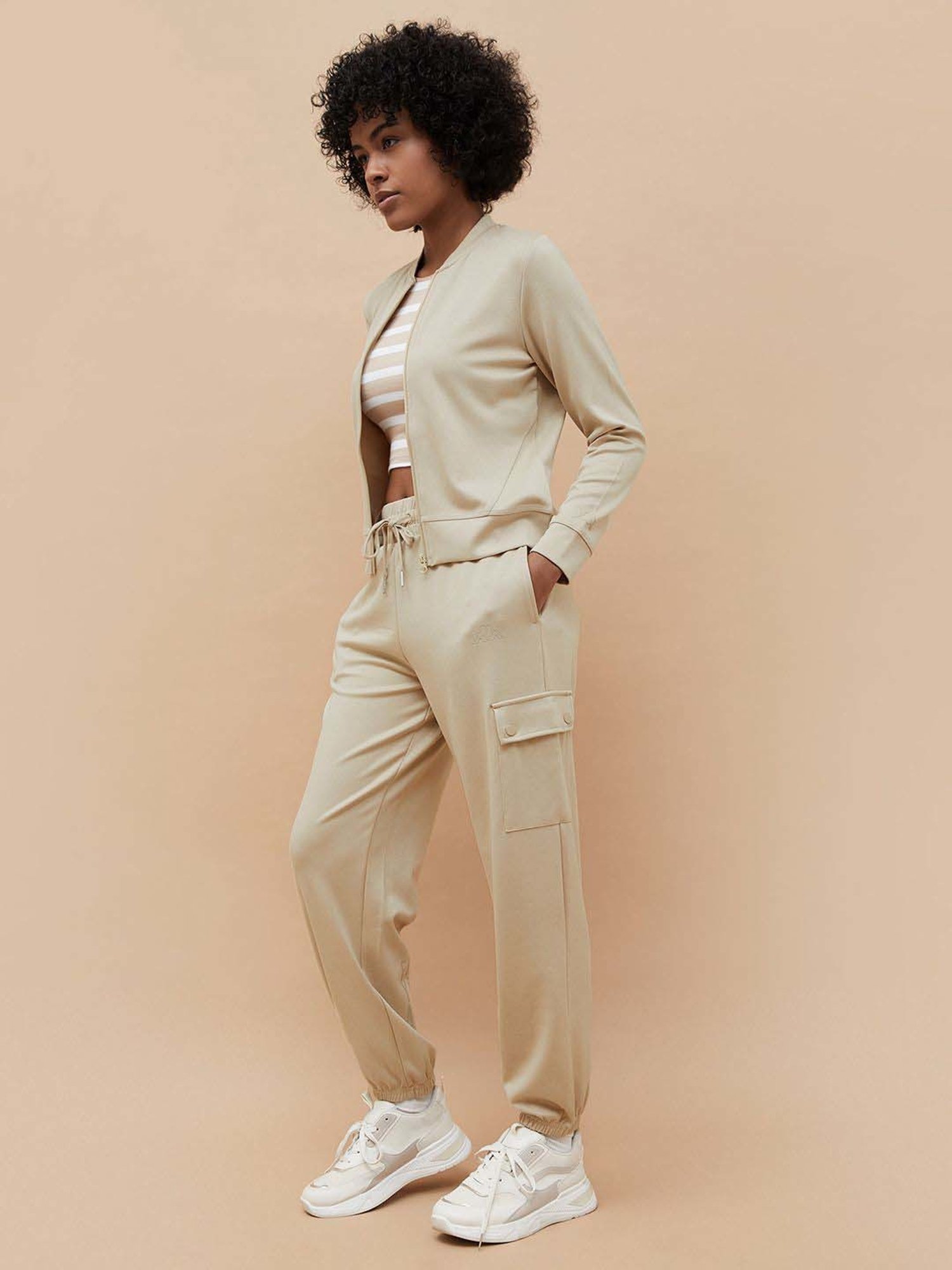 KAPPA Beige Plain Sports Jacket