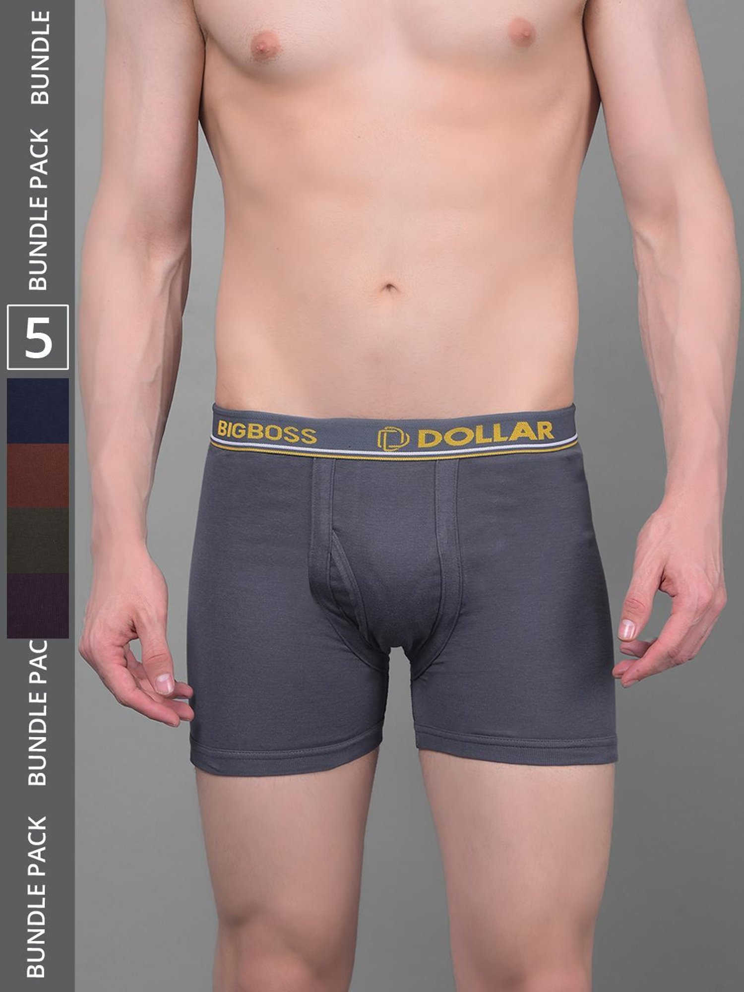 Dollar Bigboss Assorted Cotton Regular Fit Trunks - Pack Of 5